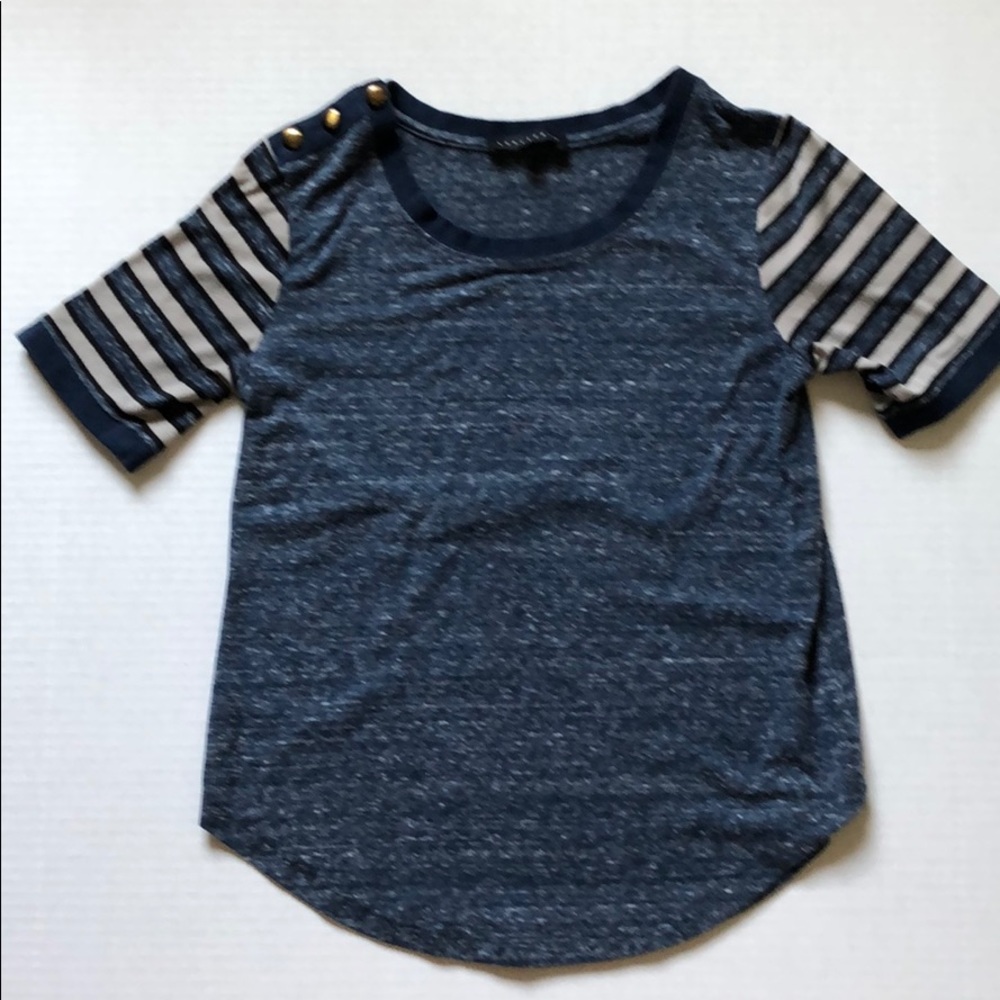 Sanctuary Retro Baseball Tee w/ Button Detail